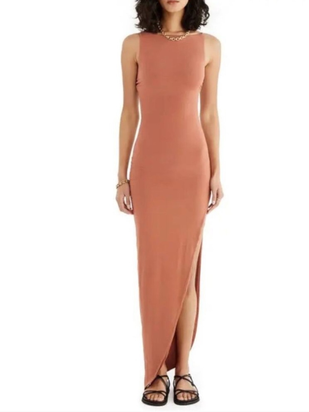 RUMER Paige Backless Dress in Amber